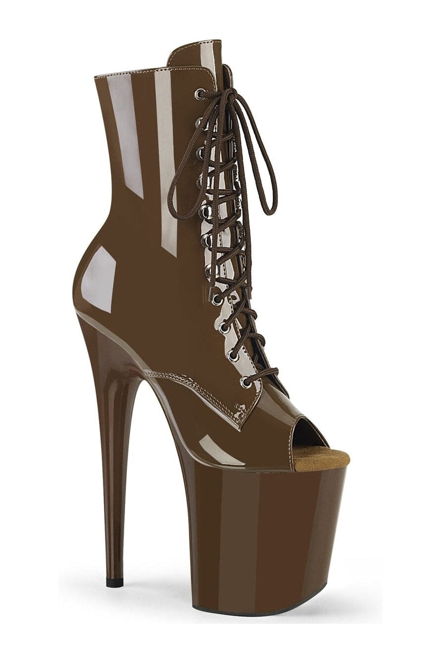 Pleaser Brown Ankle Boots Platform Stripper Shoes | Buy at Sexyshoes.com