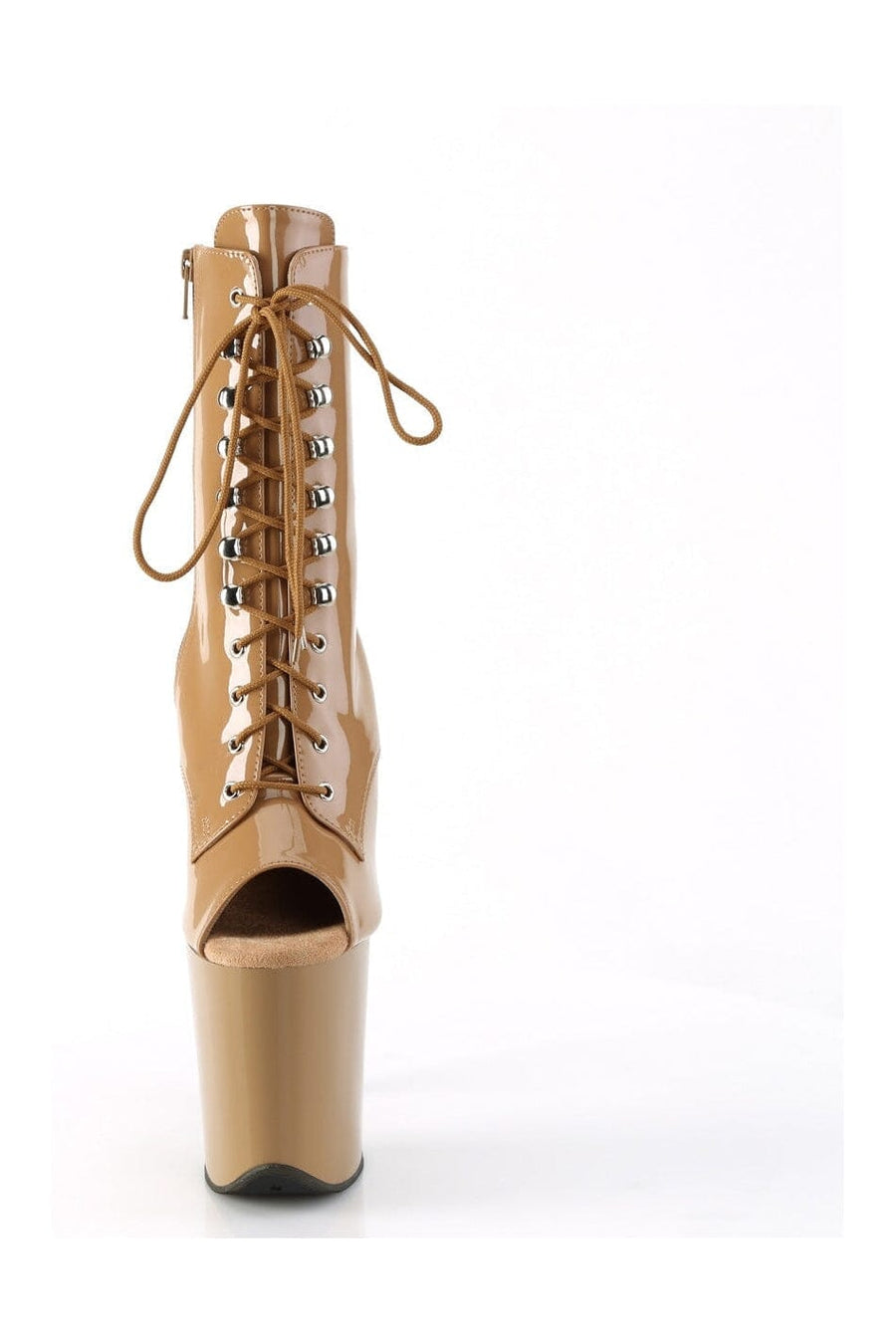 Pleaser FLAMINGO-1021 Brown Patent Ankle Boot in Brown Patent