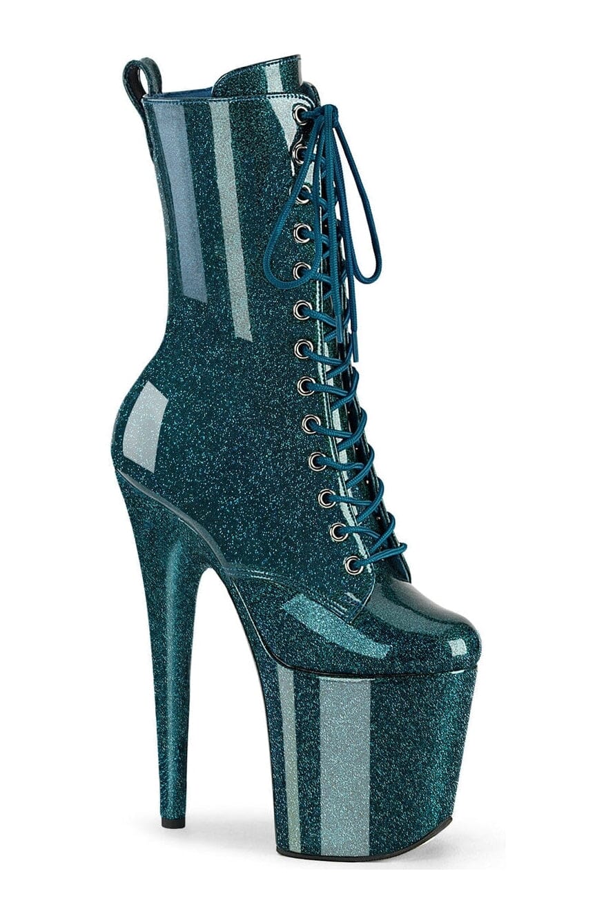 FLAMINGO-1040GP Green Patent Ankle Boot-Ankle Boots-Pleaser-Green-10-Patent-SEXYSHOES.COM