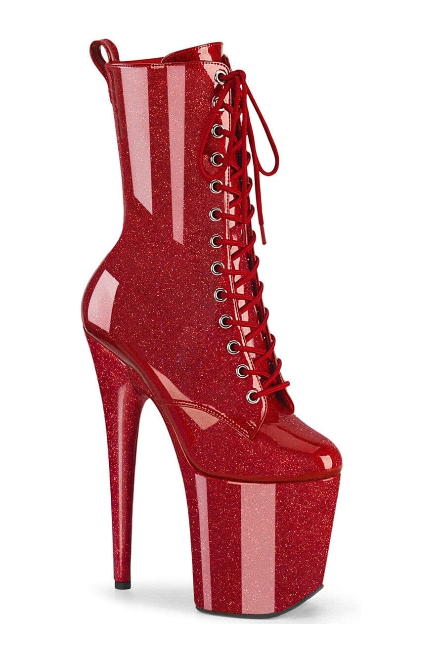 Pleaser Red Ankle Boots Platform Stripper Shoes | Buy at Sexyshoes.com