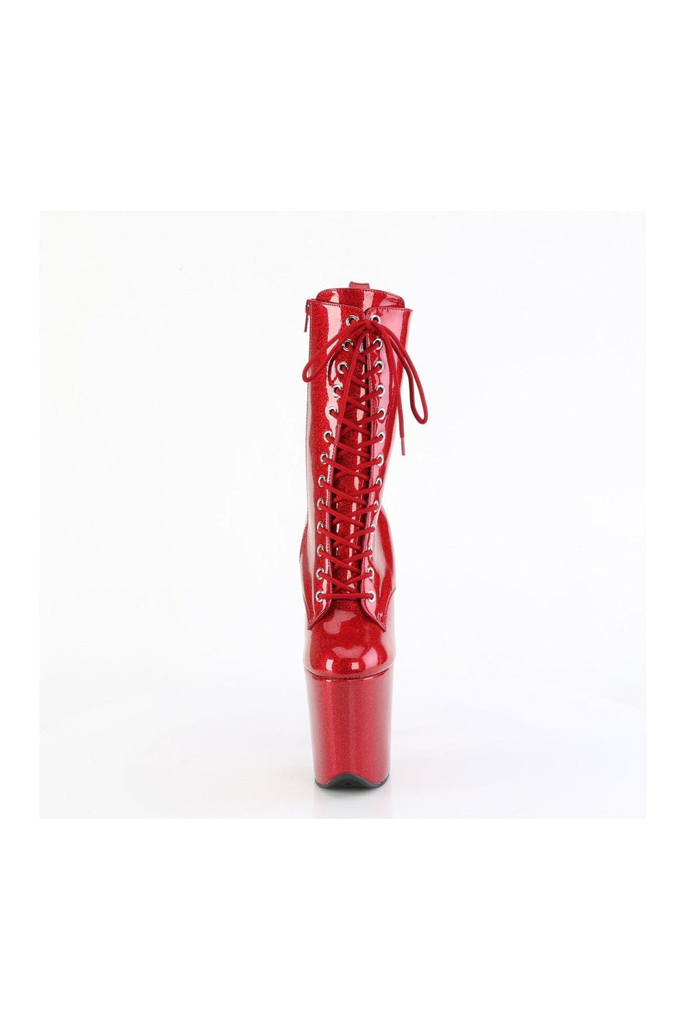 Pleaser FLAMINGO-1040GP Red Patent Ankle Boot in Red Patent