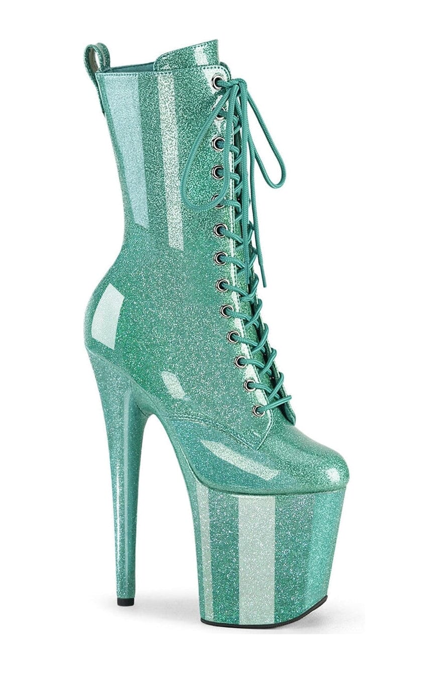 FLAMINGO-1040GP Turquoise Patent Ankle Boot-Ankle Boots-Pleaser-Turquoise-10-Patent-SEXYSHOES.COM