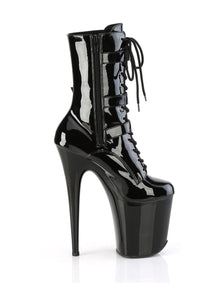 Pleaser FLAMINGO-1043 Black Patent Ankle Boot in Black Patent