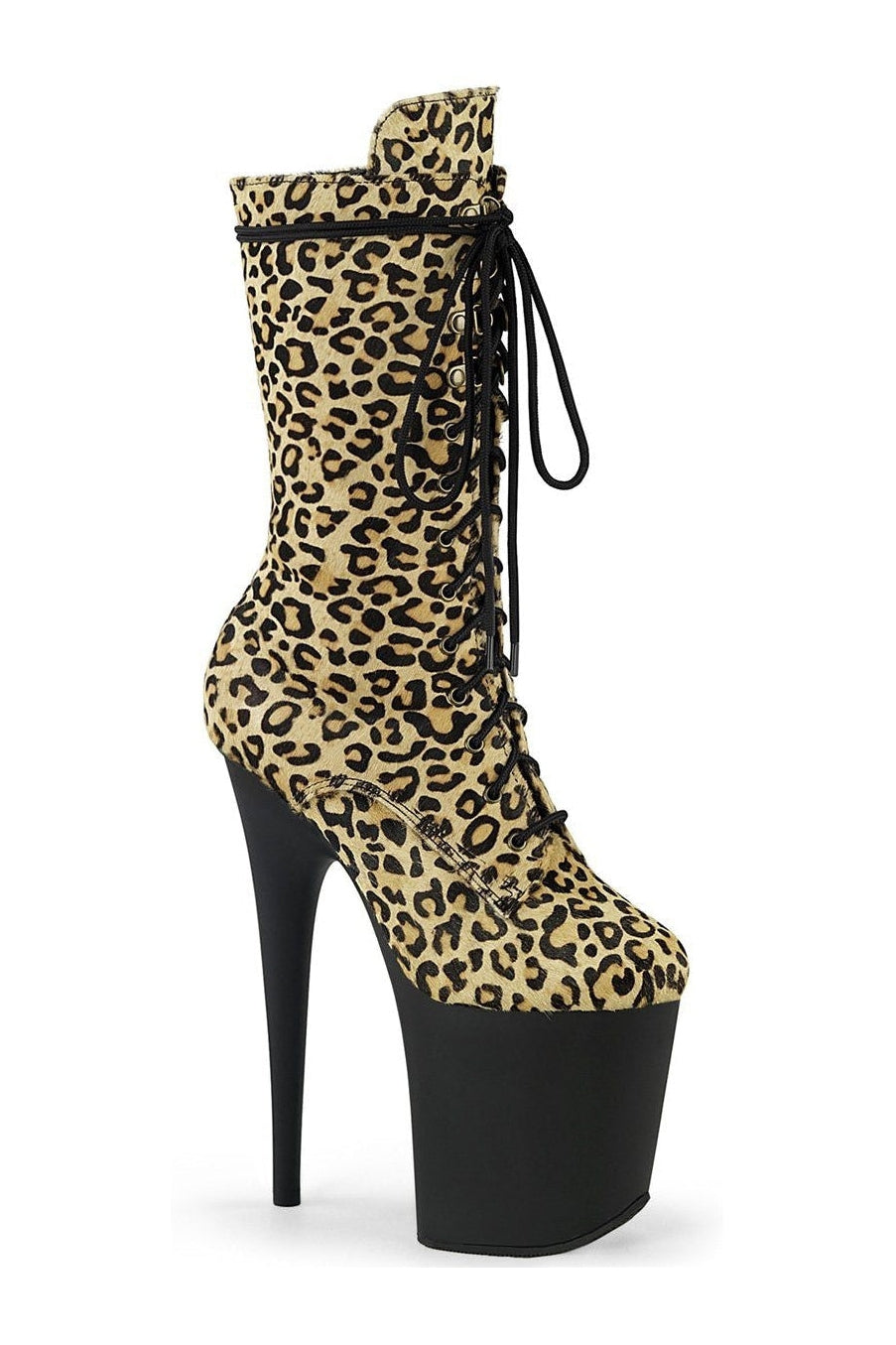 Pleaser FLAMINGO-1050LP Ankle Boot in Animal Faux Suede from SexyShoes.com