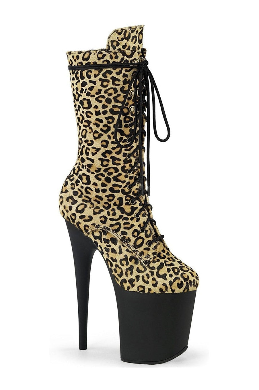 FLAMINGO-1050LP Ankle Boot | Animal Faux Suede-Ankle Boots-Pleaser-Animal-7-Faux Suede-SEXYSHOES.COM