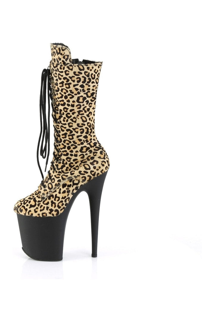 FLAMINGO-1050LP Ankle Boot | Animal Faux Suede-Ankle Boots-Pleaser-SEXYSHOES.COM