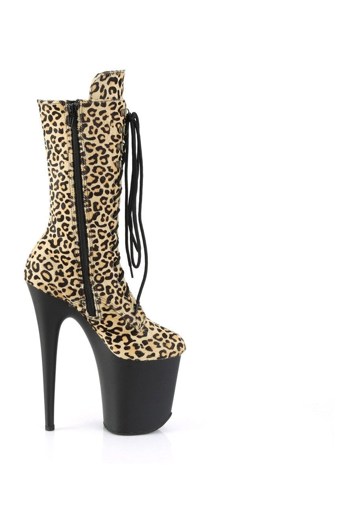 FLAMINGO-1050LP Ankle Boot | Animal Faux Suede-Ankle Boots-Pleaser-SEXYSHOES.COM
