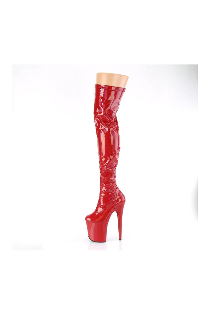 FLAMINGO-3000HWR Red Hologram Thigh Boot-Thigh Boots-Pleaser-SEXYSHOES.COM