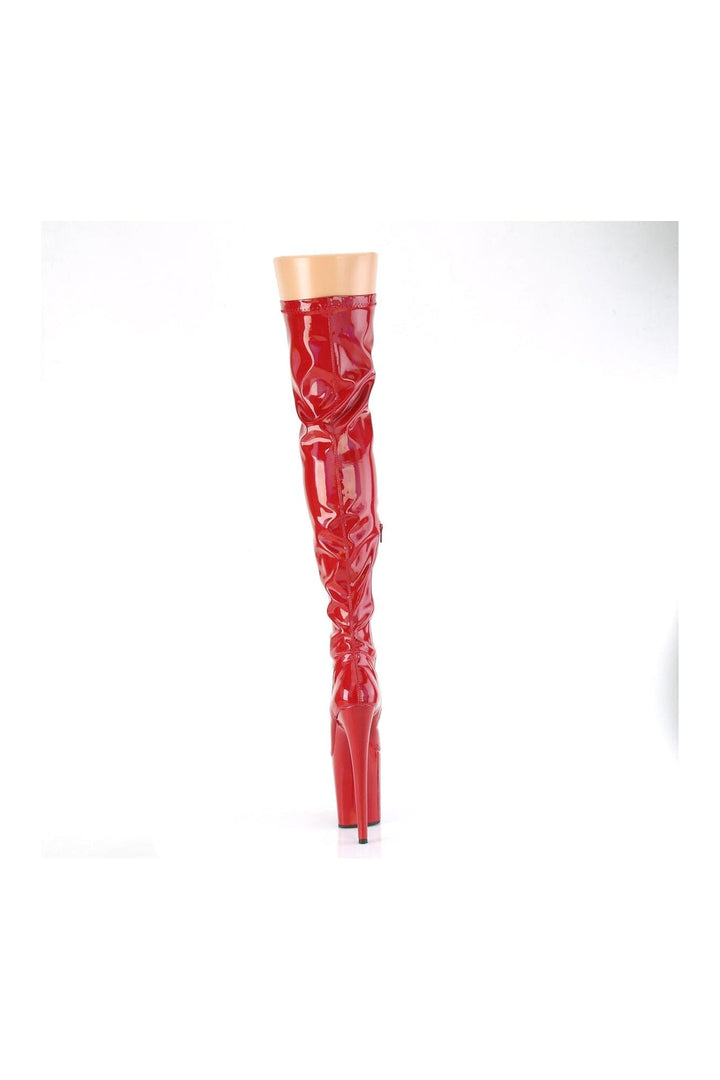FLAMINGO-3000HWR Red Hologram Thigh Boot-Thigh Boots-Pleaser-SEXYSHOES.COM