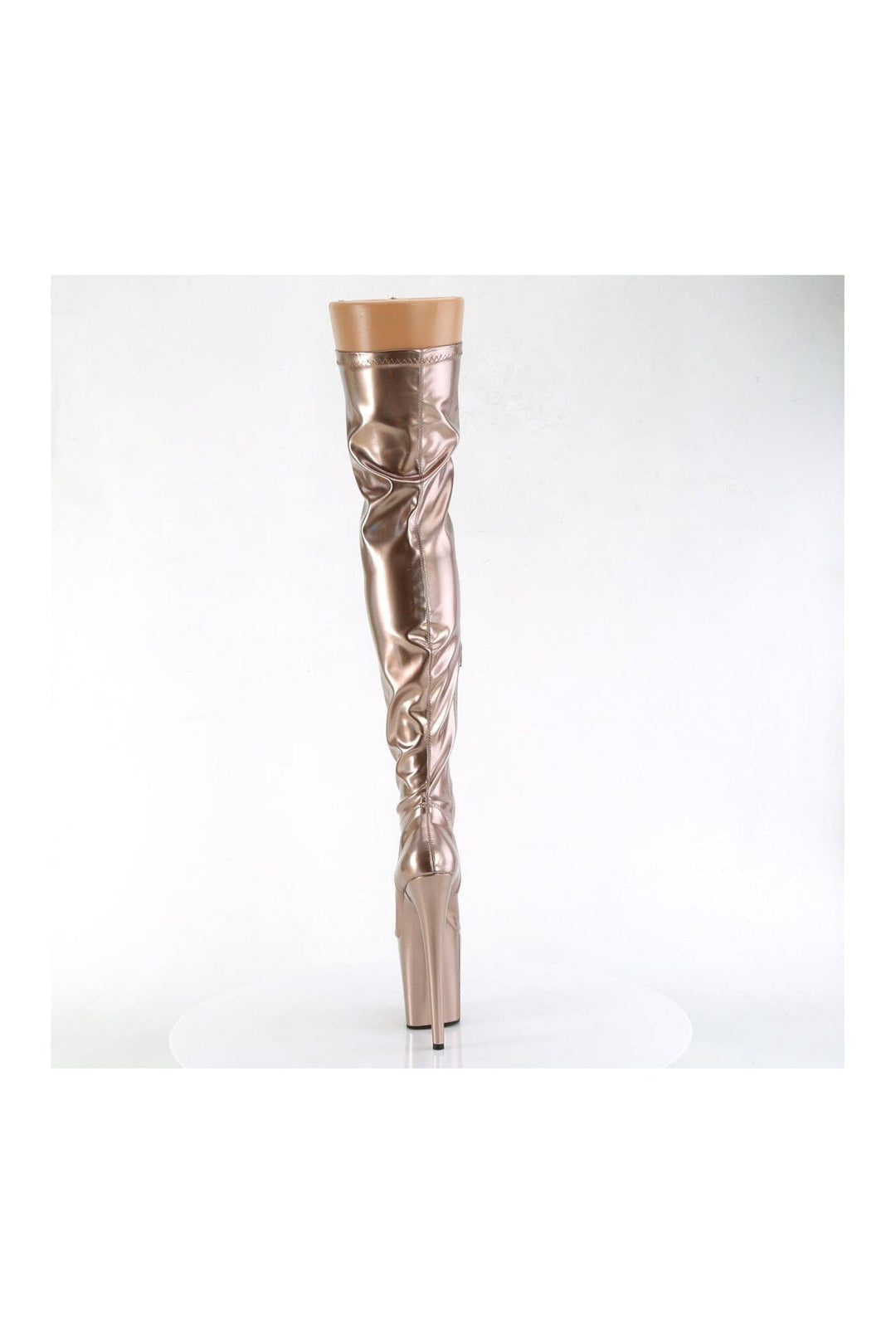 FLAMINGO-3000HWR Rose Gold Hologram Thigh Boot-Thigh Boots-Pleaser-SEXYSHOES.COM