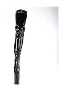 Pleaser FLAMINGO-4000 Black Patent Ankle Boot in Black Patent