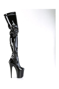 Pleaser FLAMINGO-4000 Black Patent Ankle Boot in Black Patent