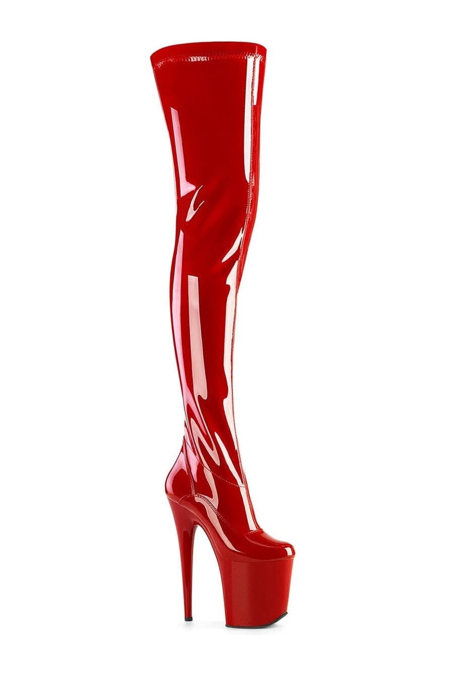 FLAMINGO-4000 Red Patent Ankle Boot-Ankle Boots-Pleaser-Red-10-Patent-SEXYSHOES.COM