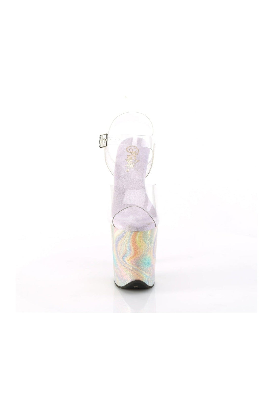 Pleaser FLAMINGO-808CRF Clear Vinyl Sandal in Clear Vinyl