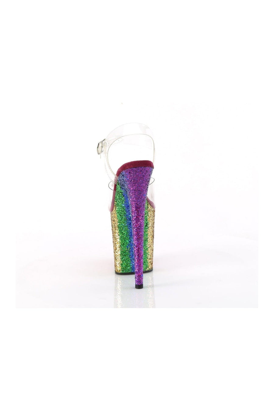 Pleaser FLAMINGO-808RBG Clear Vinyl Sandal in Clear Vinyl