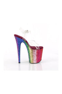 Pleaser FLAMINGO-808RBG Clear Vinyl Sandal in Clear Vinyl