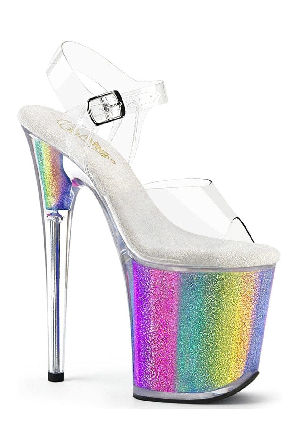 Pleaser FLAMINGO-808RG-01 Clear Vinyl Sandal in Clear Vinyl from SexyShoes.com