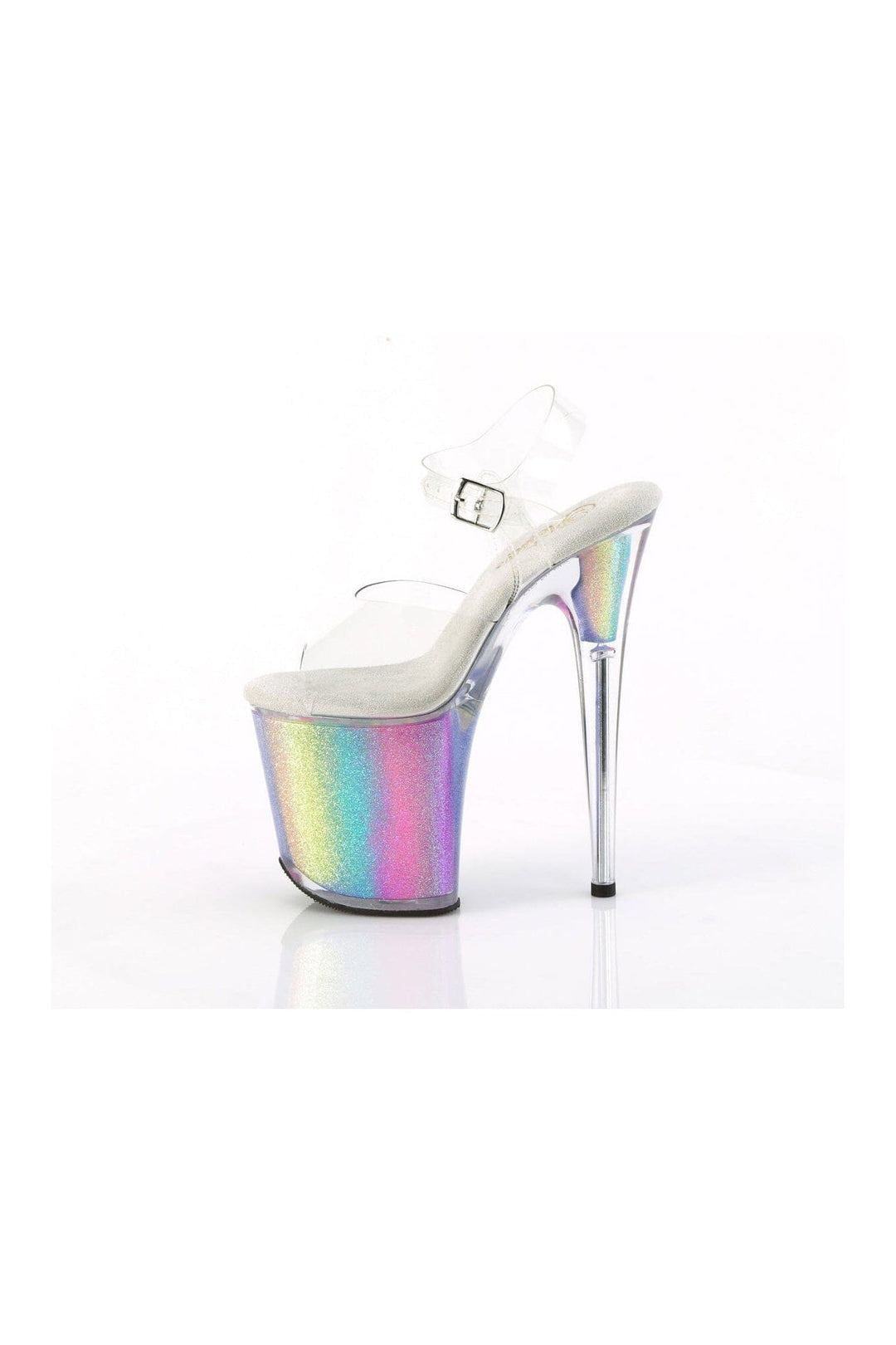 Pleaser FLAMINGO-808RG-01 Clear Vinyl Sandal in Clear Vinyl
