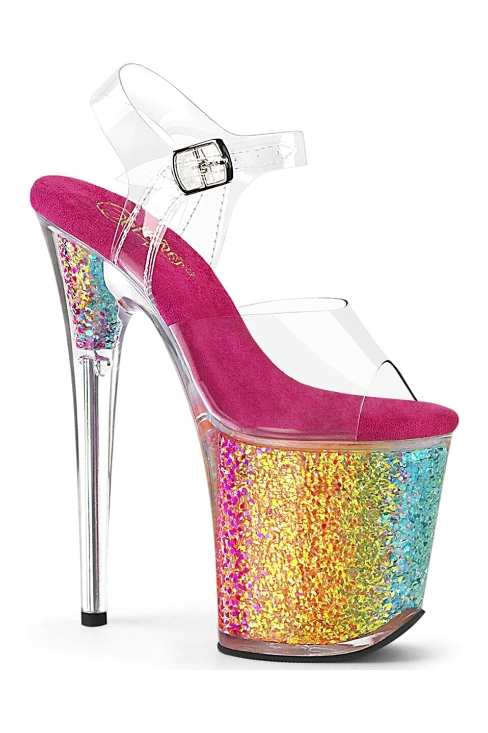 FLAMINGO-808RG-02 Clear Vinyl Sandal-Sandals-Pleaser-Clear-10-Vinyl-SEXYSHOES.COM