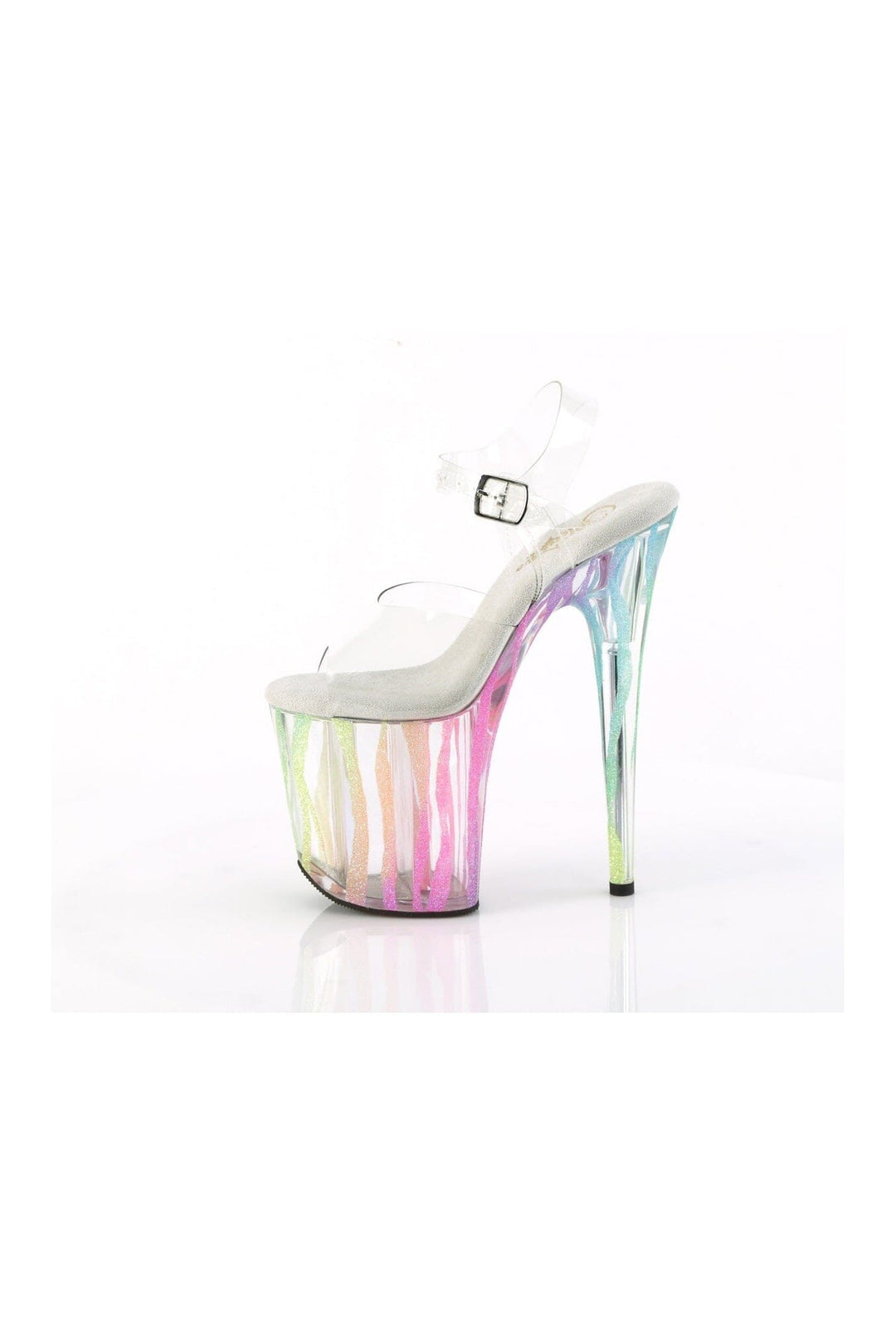 Pleaser FLAMINGO-808RG-03 Clear Vinyl Sandal in Clear Vinyl