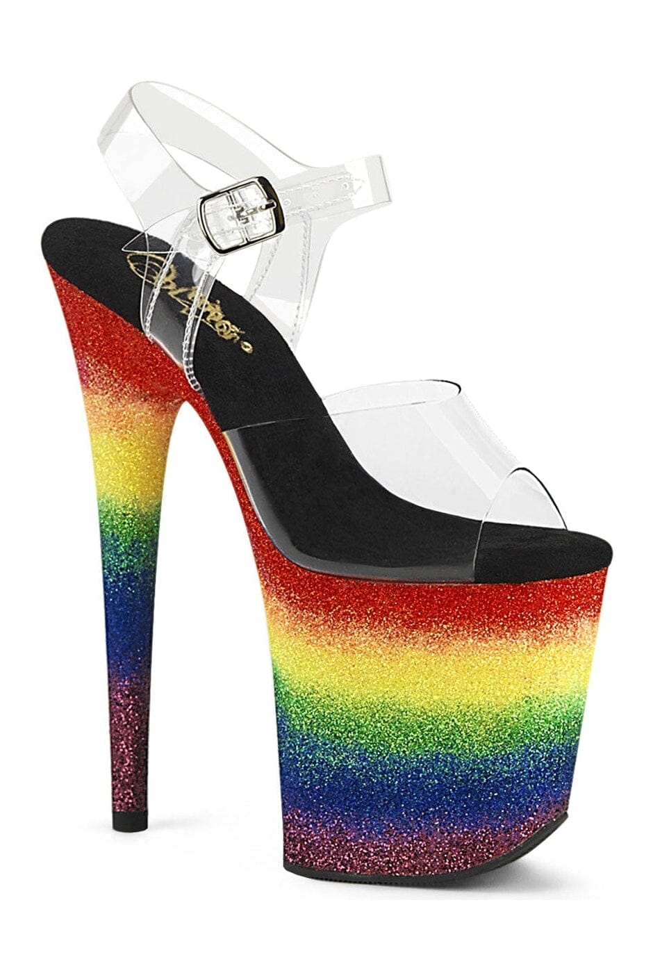 Pleaser FLAMINGO-808RG-04 Clear Vinyl Sandal in Clear Vinyl from SexyShoes.com