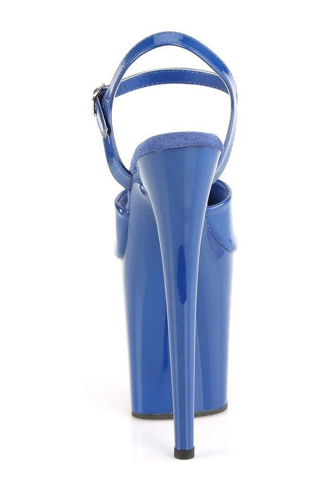 Pleaser FLAMINGO-809 Sandal in Blue Patent