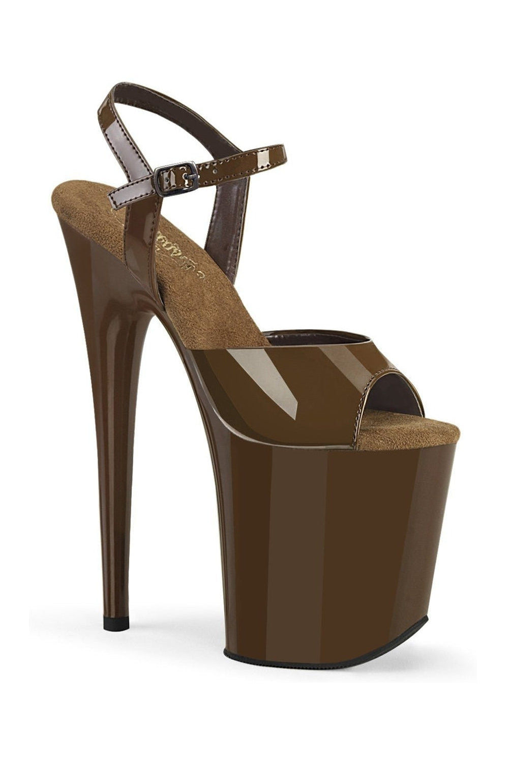 Pleaser FLAMINGO-809 Sandal in Brown Patent from SexyShoes.com