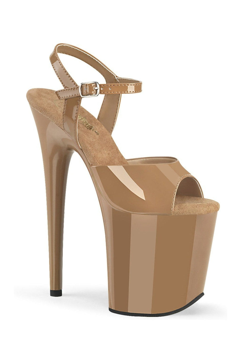 FLAMINGO-809 Sandal | Brown Patent-Sandals-Pleaser-Brown-7-Patent-SEXYSHOES.COM