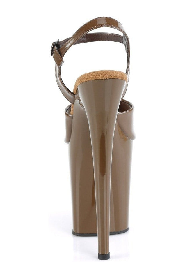 Pleaser FLAMINGO-809 Sandal in Brown Patent