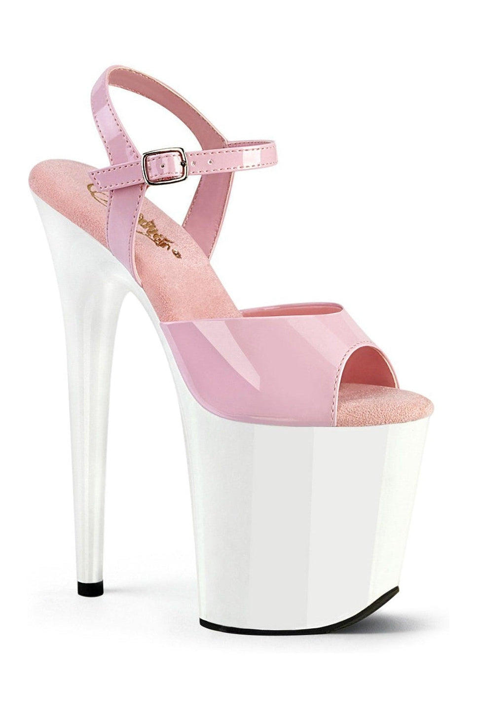 FLAMINGO-809 Sandal | Pink Patent-Sandals-Pleaser-Pink-7-Patent-SEXYSHOES.COM