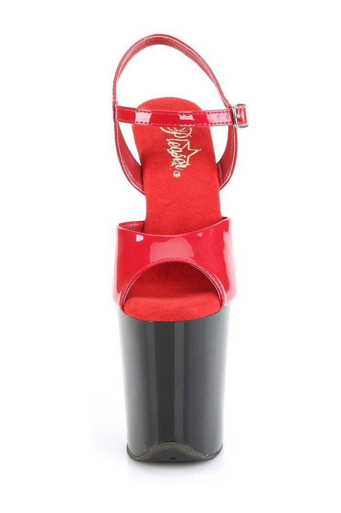 FLAMINGO-809 Sandal | Red Patent-Sandals-Pleaser-SEXYSHOES.COM