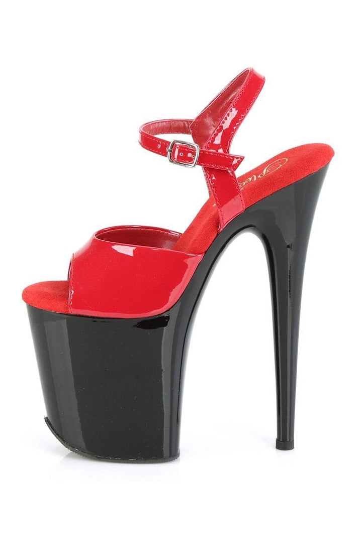 FLAMINGO-809 Sandal | Red Patent-Sandals-Pleaser-SEXYSHOES.COM