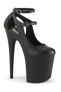 Pleaser FLAMINGO-850 Black Faux Leather Mary Jane in Black Faux Leather from SexyShoes.com