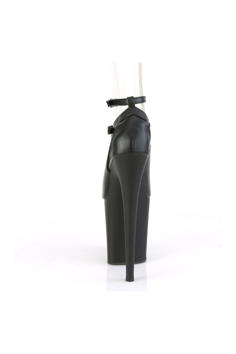Pleaser FLAMINGO-850 Black Faux Leather Mary Jane in Black Faux Leather