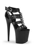 FLAMINGO-858 Black Faux Leather Sandal