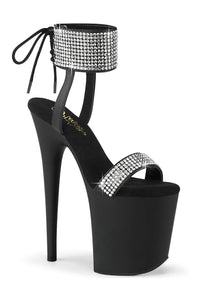 Pleaser FLAMINGO-870 Black Faux Leather Sandal in Black Faux Leather from SexyShoes.com
