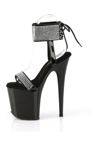 Pleaser FLAMINGO-870 Black Patent Sandal in Black Patent