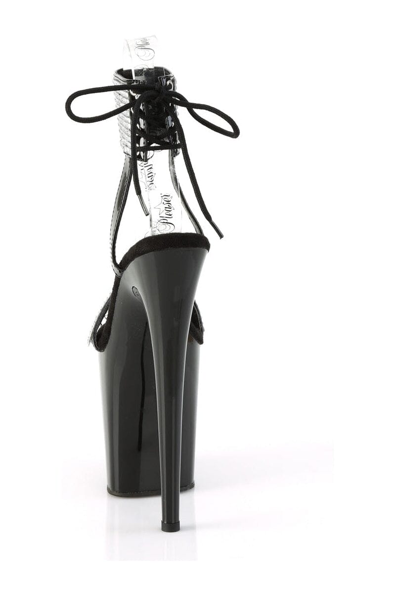 Pleaser FLAMINGO-870 Black Patent Sandal in Black Patent