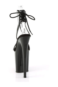 Pleaser FLAMINGO-870 Black Patent Sandal in Black Patent