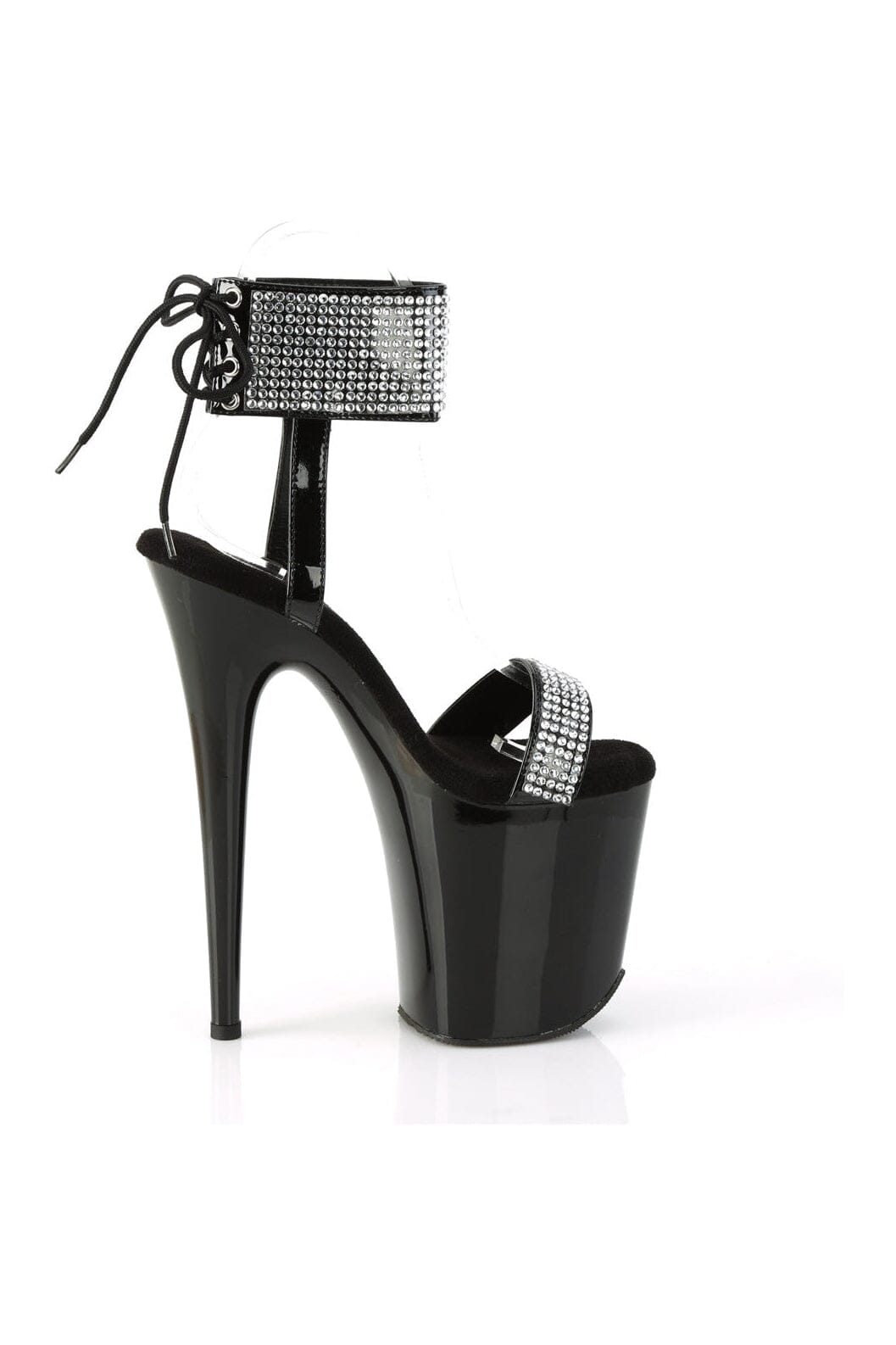 FLAMINGO-870 Black Patent Sandal-Sandals-Pleaser-SEXYSHOES.COM