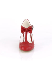 FLAPPER-11 Pump | Red Faux Leather-Pumps-Pin Up Couture-SEXYSHOES.COM