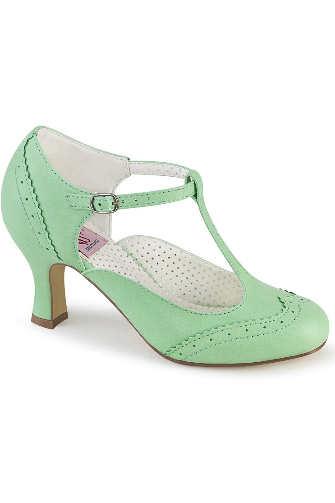 FLAPPER-26 Pump | Green Faux Leather-Pumps-Pin Up Couture-Green-8-Faux Leather-SEXYSHOES.COM