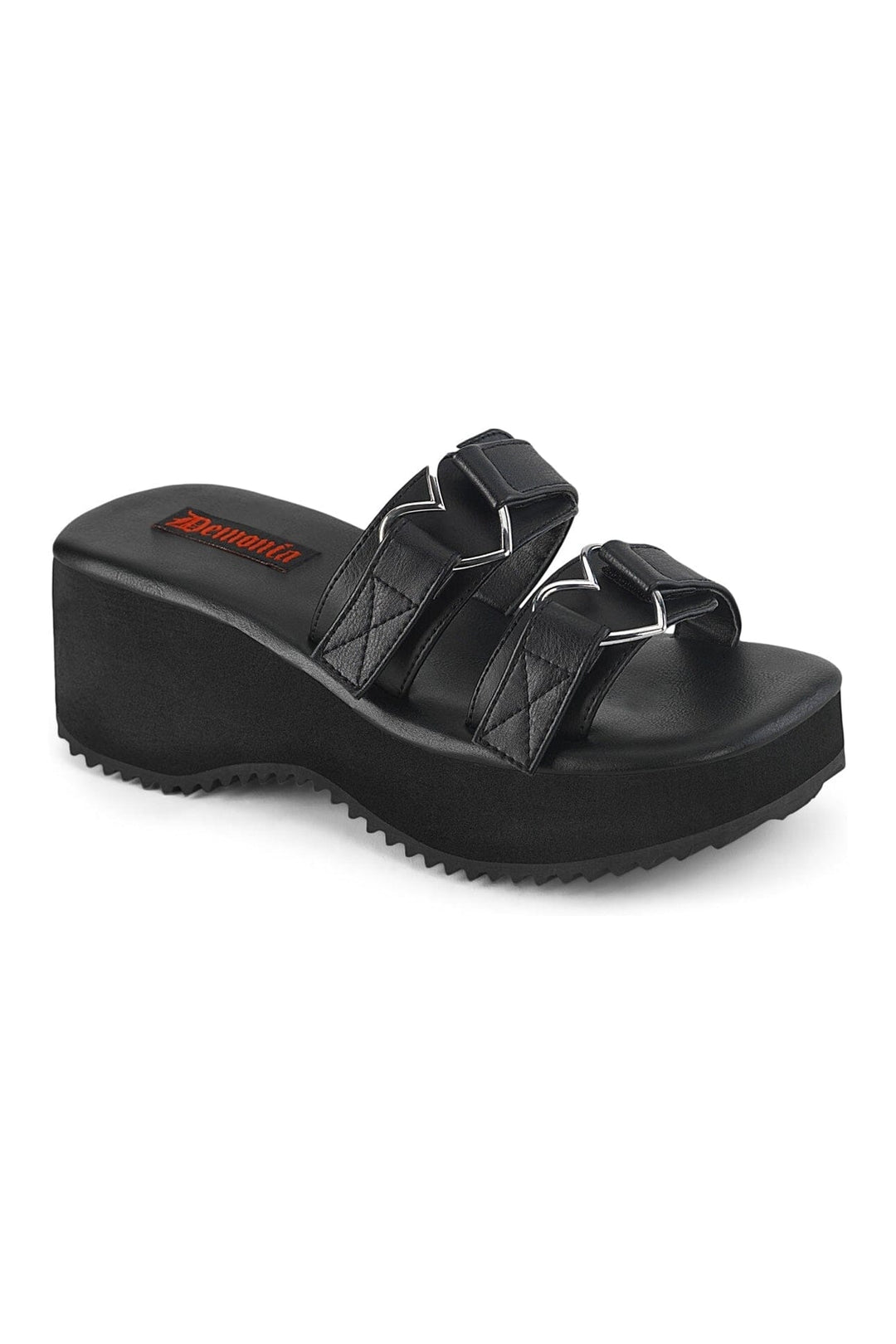 FLIP-12 Black Vegan Leather Slide-Slides-Demonia-Black-10-Vegan Leather-SEXYSHOES.COM