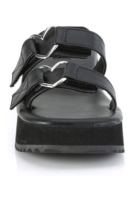 FLIP-12 Black Vegan Leather Slide-Slides-Demonia-SEXYSHOES.COM
