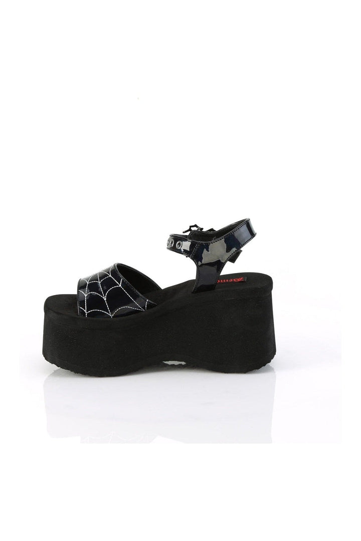 FUNN-10 Black Hologram Patent Sandal-Sandals-Demonia-SEXYSHOES.COM