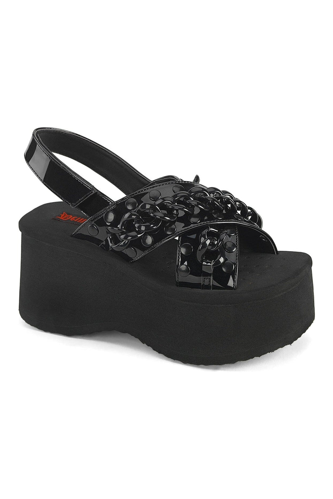 FUNN-12 Black Hologram Patent Sandal-Sandals-Demonia-Black-10-Hologram Patent-SEXYSHOES.COM