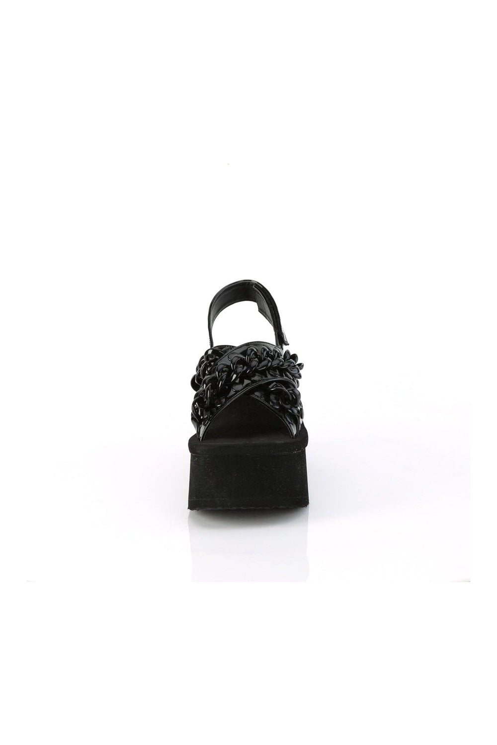 FUNN-12 Black Hologram Patent Sandal-Sandals-Demonia-SEXYSHOES.COM