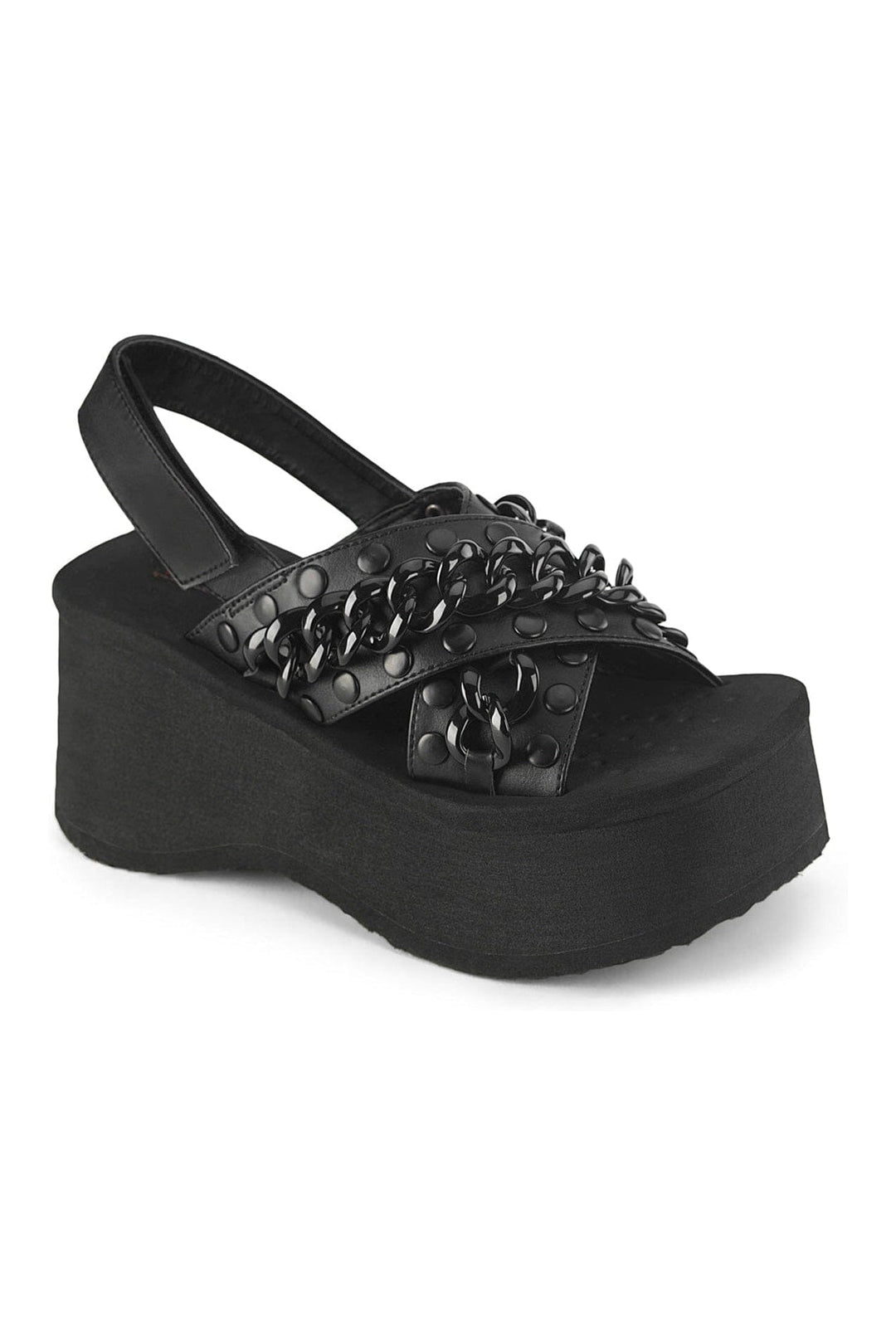 FUNN-12 Black Vegan Leather Sandal-Sandals-Demonia-Black-10-Vegan Leather-SEXYSHOES.COM
