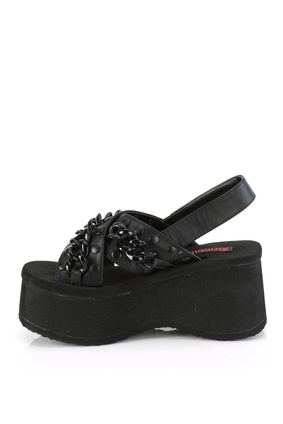 FUNN-12 Black Vegan Leather Sandal-Sandals-Demonia-SEXYSHOES.COM