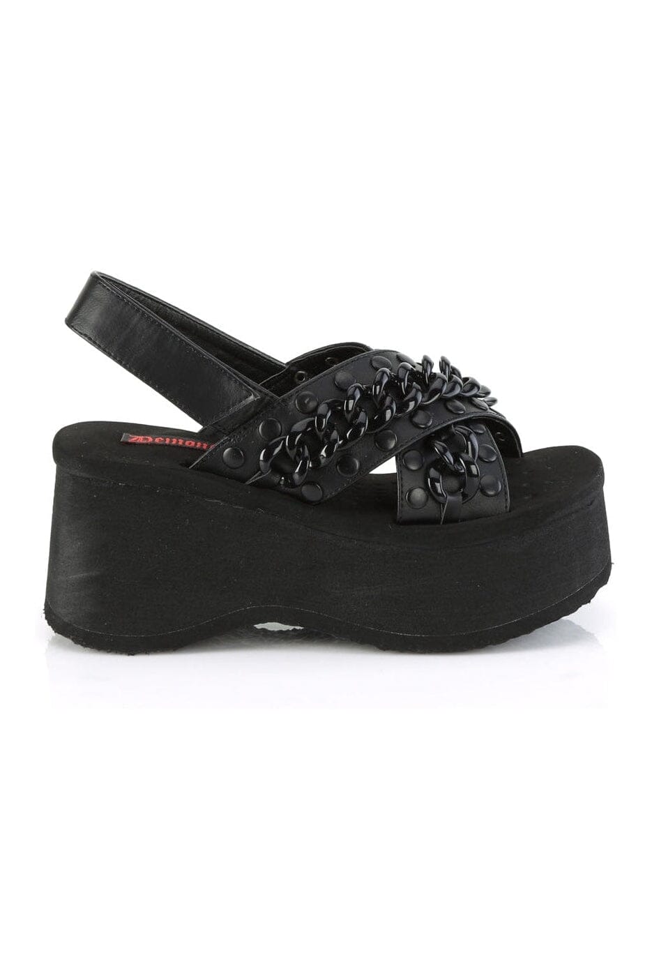 FUNN-12 Black Vegan Leather Sandal-Sandals-Demonia-SEXYSHOES.COM